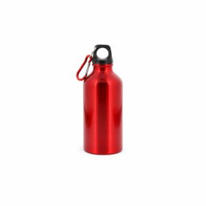 Red lightweight aluminum outdoor sports bottle standing
