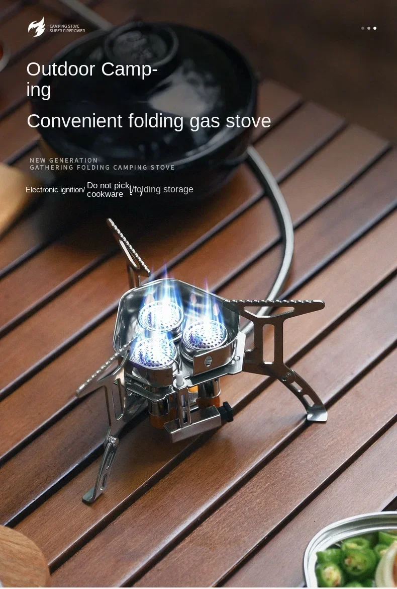 Mini Camping Windproof Stove 5800W Portable Outdoor Gas Stove Foldable Burner Hiking Equipment Picnic Barbecue Cooking Equipment - Image 12