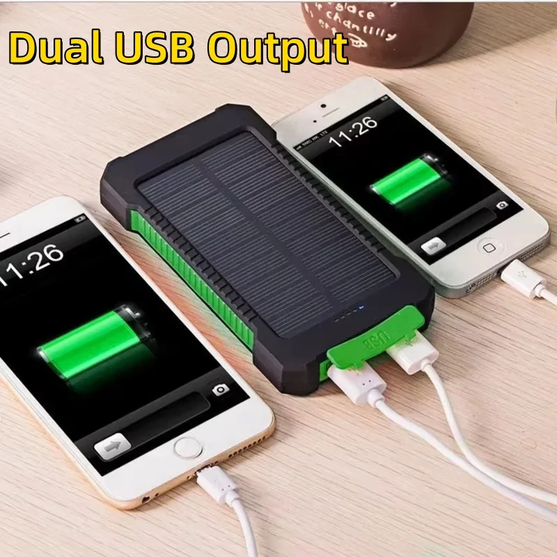 500000mAh Waterproof Outdoor Solar Power Bank Dual USB Travel Portable Solar Charger SOS Flashlight for iPhone Xiaomi Huawei - Image 4