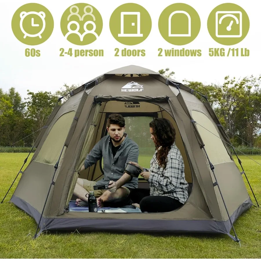 3-4 Person Instant Pop-Up Camping Tent - Image 6