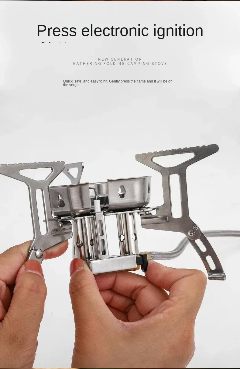 Mini Camping Windproof Stove 5800W Portable Outdoor Gas Stove Foldable Burner Hiking Equipment Picnic Barbecue Cooking Equipment - Image 17