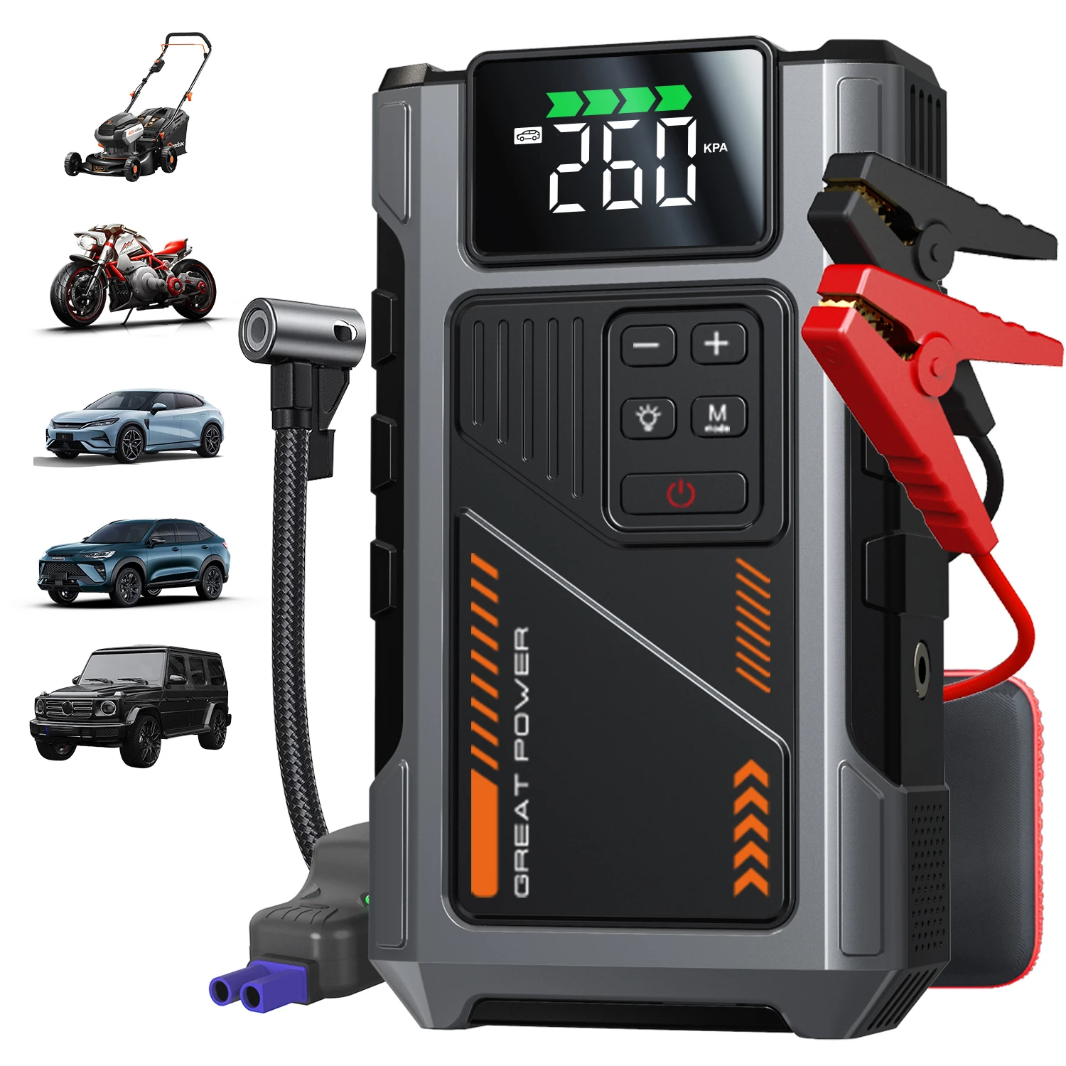 3000A Portable Car Jump Starter with Air Compressor - Image 6