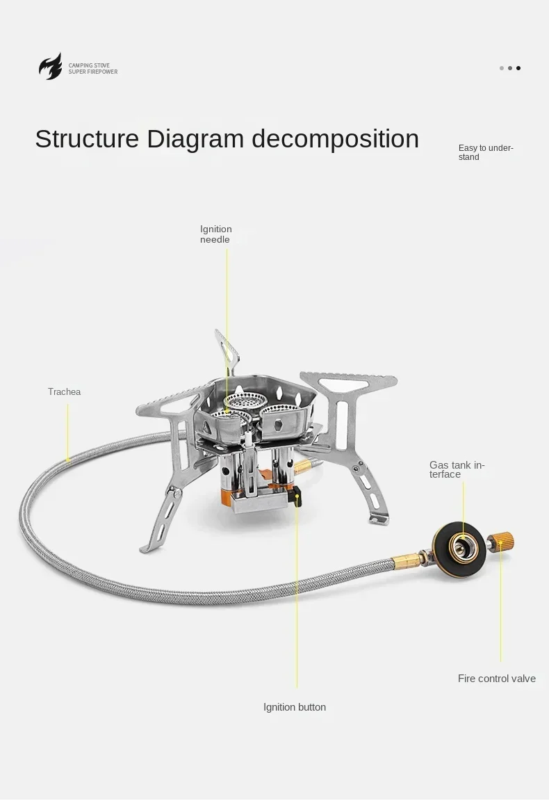 Mini Camping Windproof Stove 5800W Portable Outdoor Gas Stove Foldable Burner Hiking Equipment Picnic Barbecue Cooking Equipment - Image 19