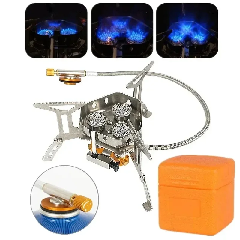 Mini Camping Windproof Stove 5800W Portable Outdoor Gas Stove Foldable Burner Hiking Equipment Picnic Barbecue Cooking Equipment - Image 2