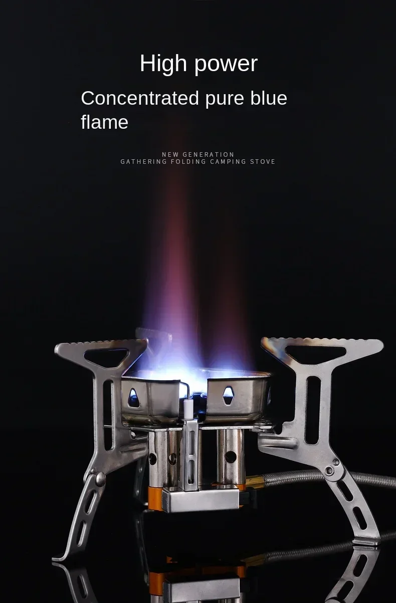 Mini Camping Windproof Stove 5800W Portable Outdoor Gas Stove Foldable Burner Hiking Equipment Picnic Barbecue Cooking Equipment - Image 14