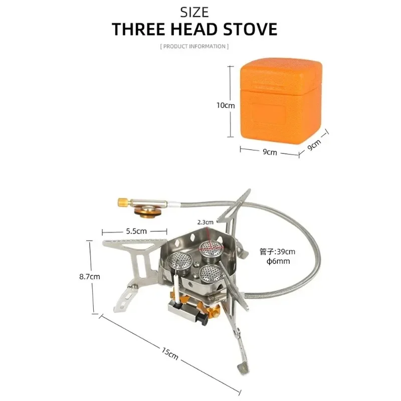 Mini Camping Windproof Stove 5800W Portable Outdoor Gas Stove Foldable Burner Hiking Equipment Picnic Barbecue Cooking Equipment - Image 6