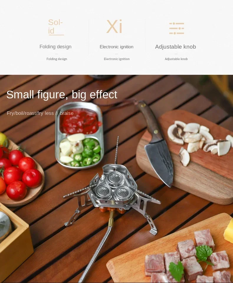 Mini Camping Windproof Stove 5800W Portable Outdoor Gas Stove Foldable Burner Hiking Equipment Picnic Barbecue Cooking Equipment - Image 13