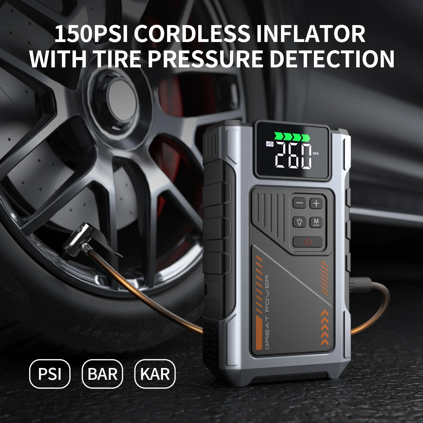 3000A Portable Car Jump Starter with Air Compressor - Image 2