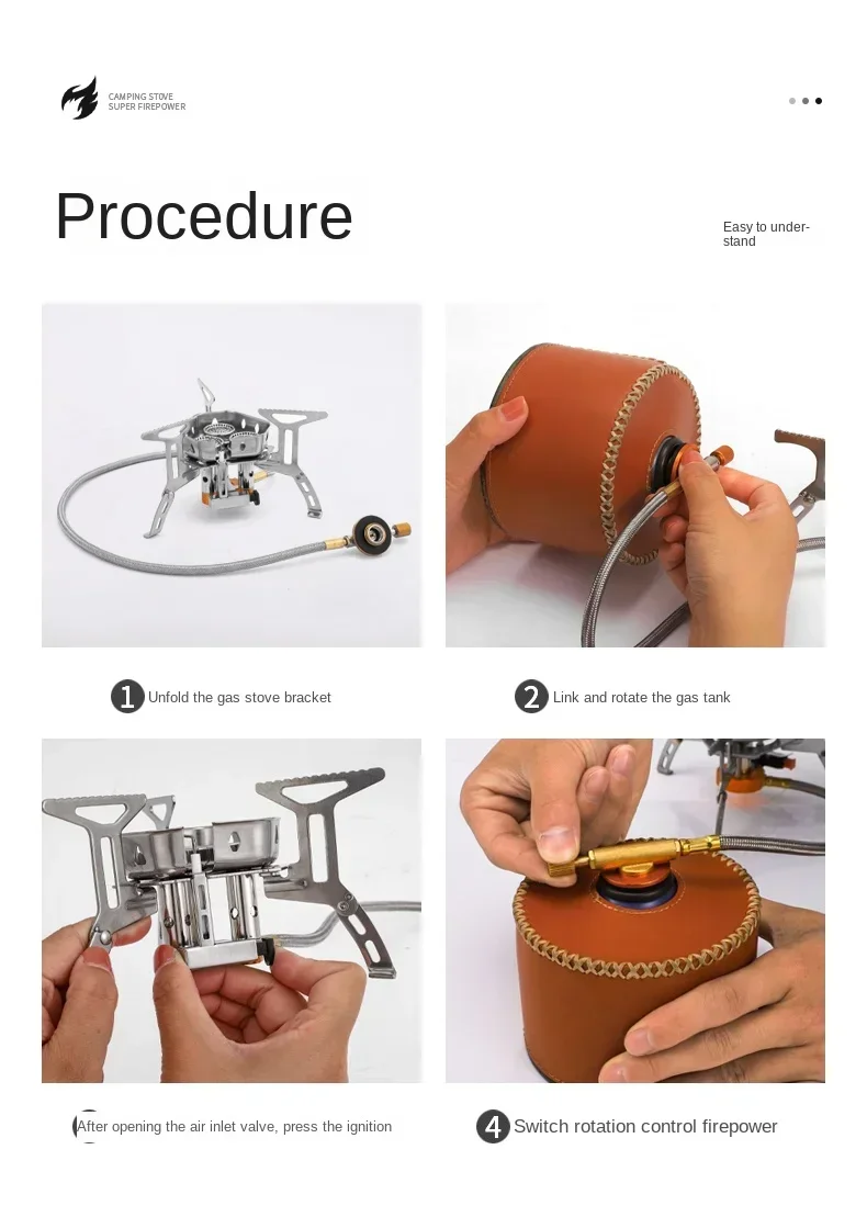 Mini Camping Windproof Stove 5800W Portable Outdoor Gas Stove Foldable Burner Hiking Equipment Picnic Barbecue Cooking Equipment - Image 20