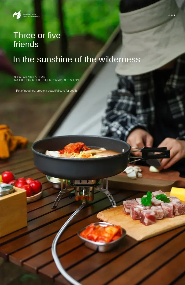 Mini Camping Windproof Stove 5800W Portable Outdoor Gas Stove Foldable Burner Hiking Equipment Picnic Barbecue Cooking Equipment - Image 15