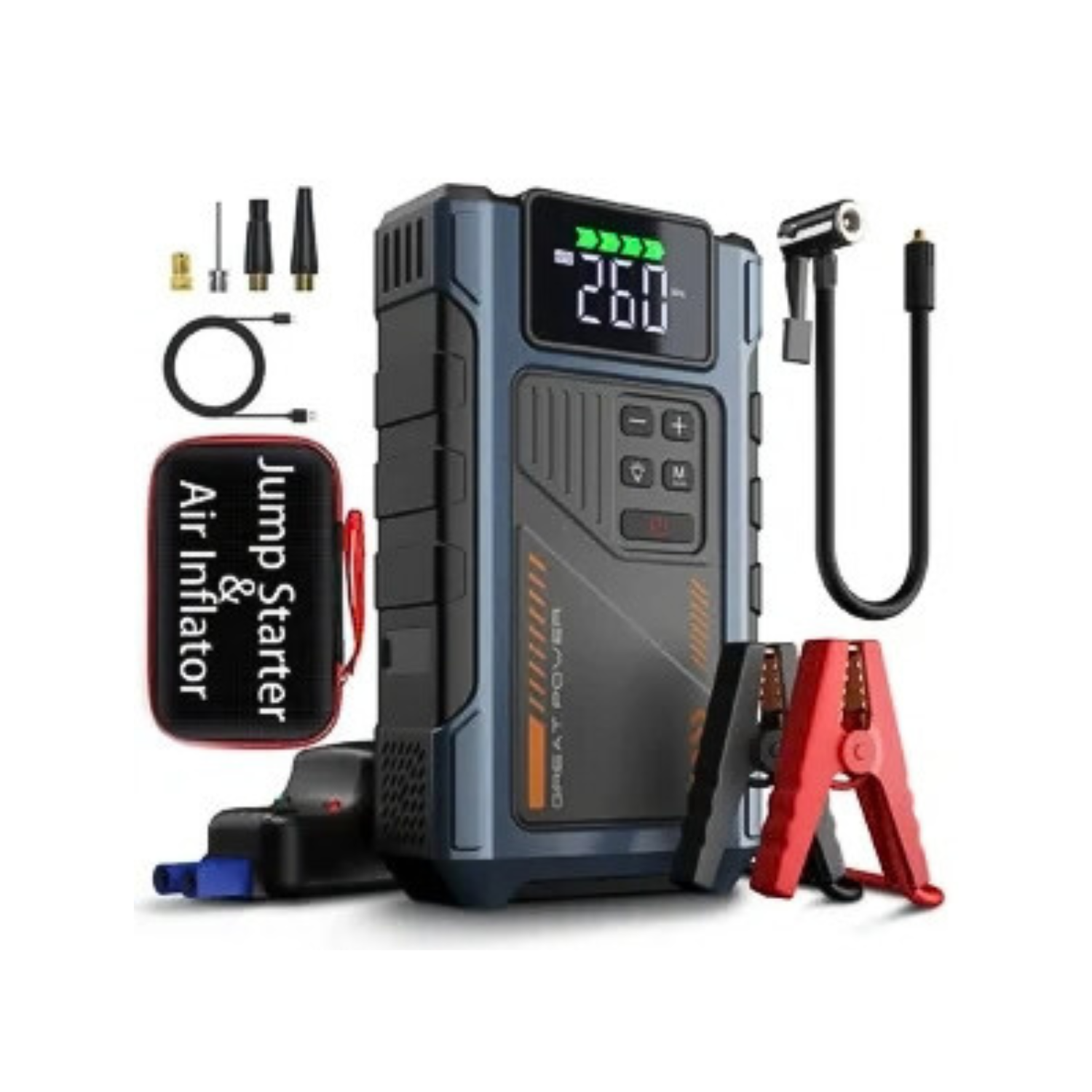 3000A Portable Car Jump Starter with Air Compressor