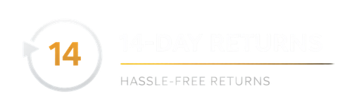 14-Day Returns – Hassle-Free Returns 14 day returns badge with circular arrow icon and hassle free return policy