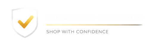 Satisfaction Guaranteed – Shop With Confidence Satisfaction guaranteed badge with shield and checkmark representing secure and confident shopping