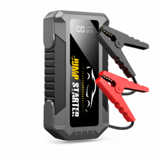 5000A Car Jump Starter with jumper cables on white background