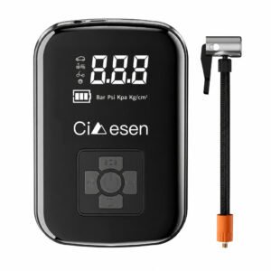 Portable 150 PSI wireless tire inflator with air hose and digital display