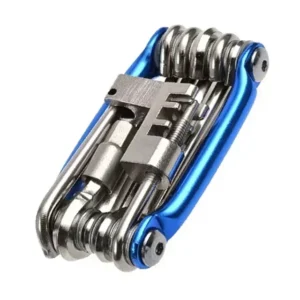 Compact bike multitool on white background