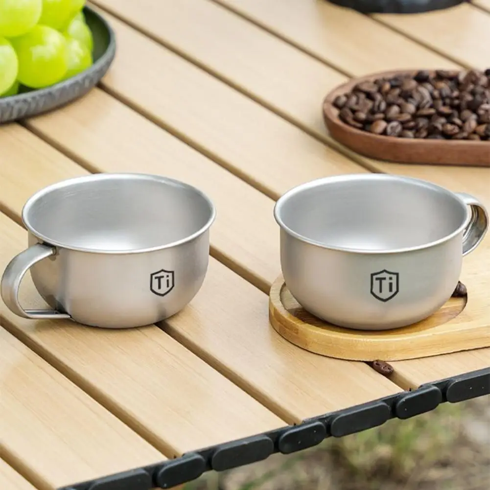Titanium Camping Mug Set with Foldable Handle - Image 3