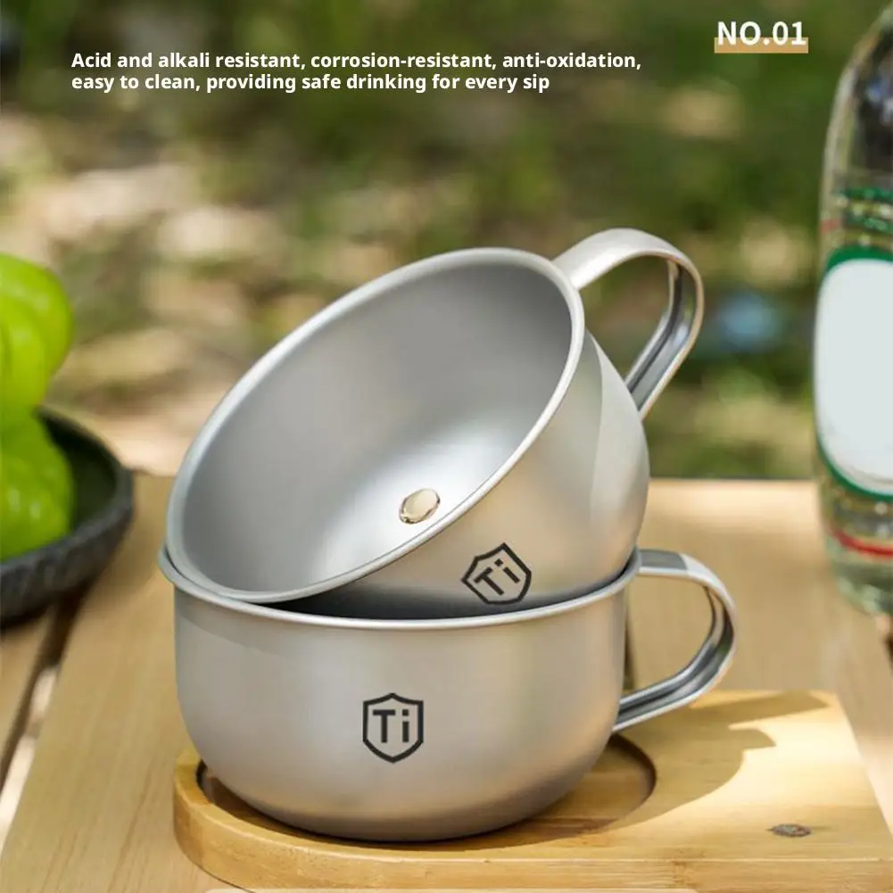 Titanium Camping Mug Set with Foldable Handle - Image 2