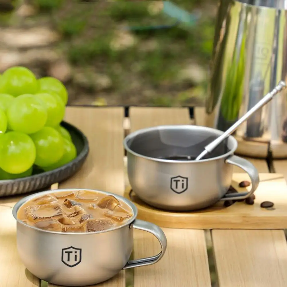 Titanium Camping Mug Set with Foldable Handle - Image 4