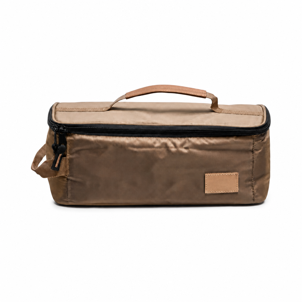 Camp kitchen organizer tote on pure white background