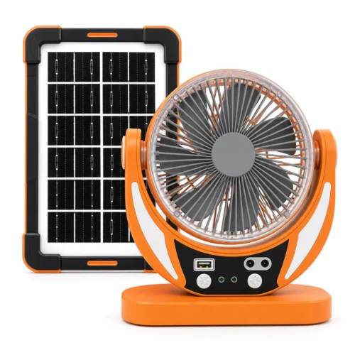 Solar Camp Fan with LED Light