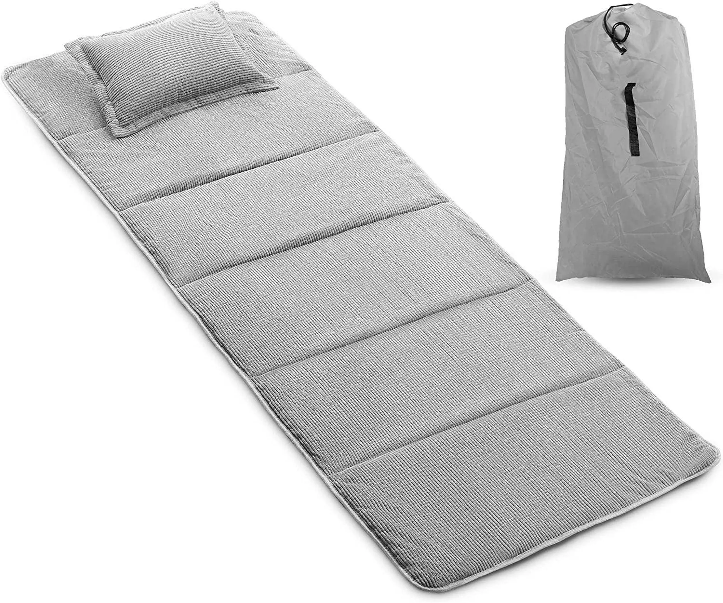 Alpcour camping cot mattress pad 75 x 28 in with matching corduroy pillow and carry case