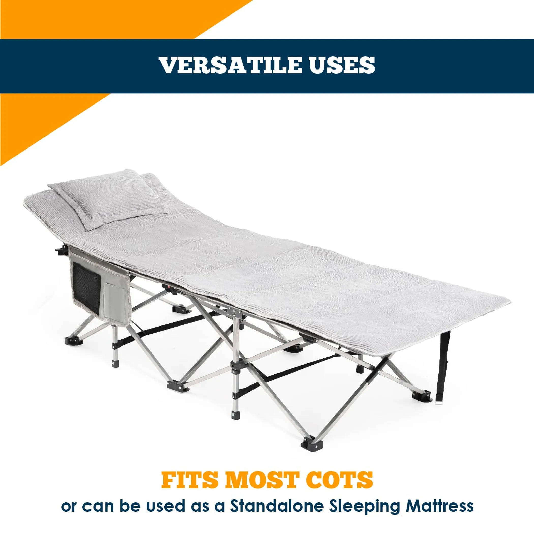 Alpcour Cot Mattress Pad with Pillow - Image 2