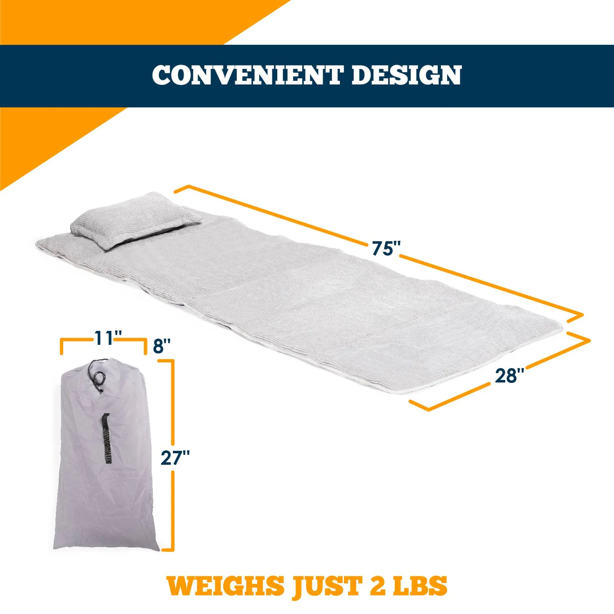 Alpcour Cot Mattress Pad with Pillow - Image 3