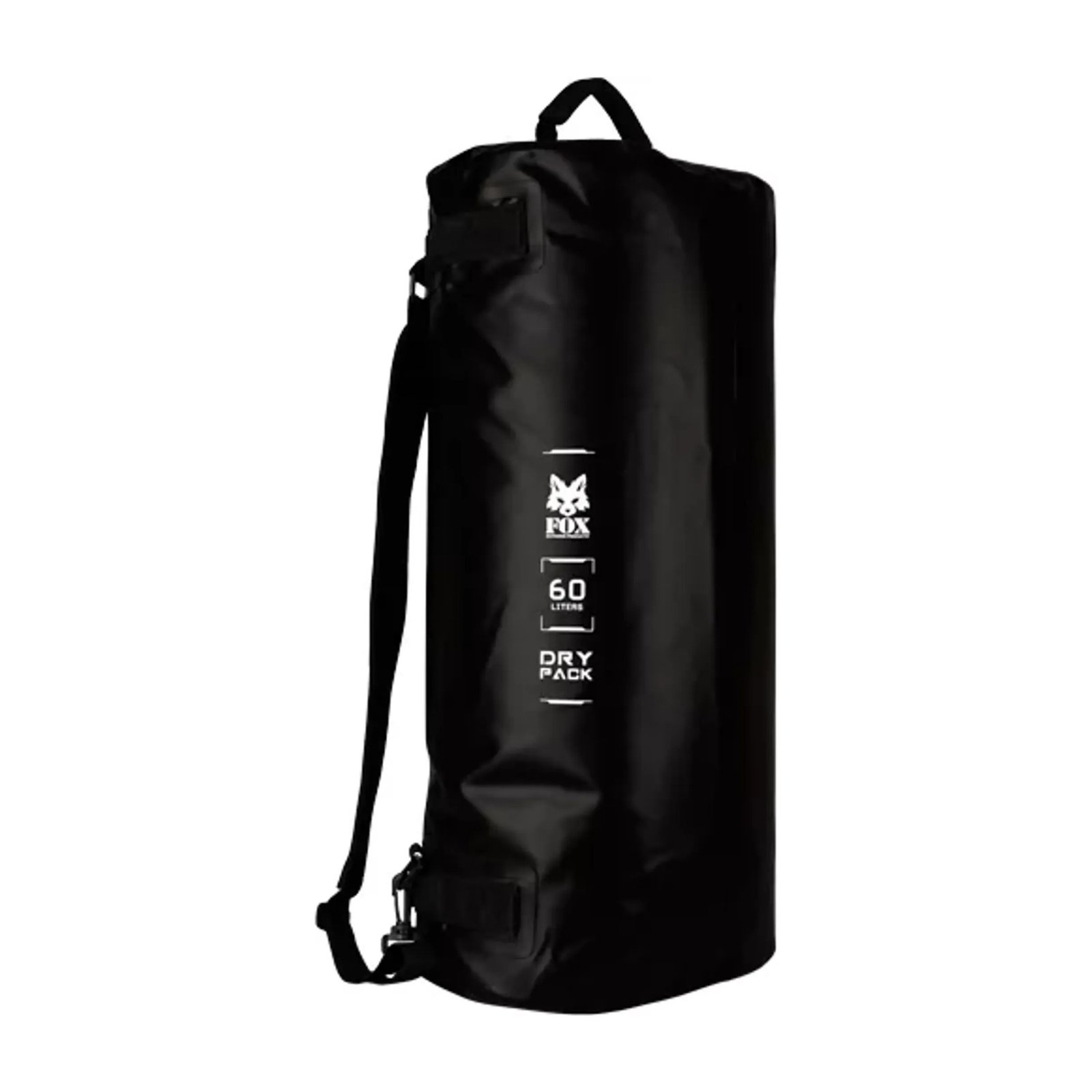 Fox Outdoor 60 liter black waterproof duffle-rucksack dry pack with shoulder straps