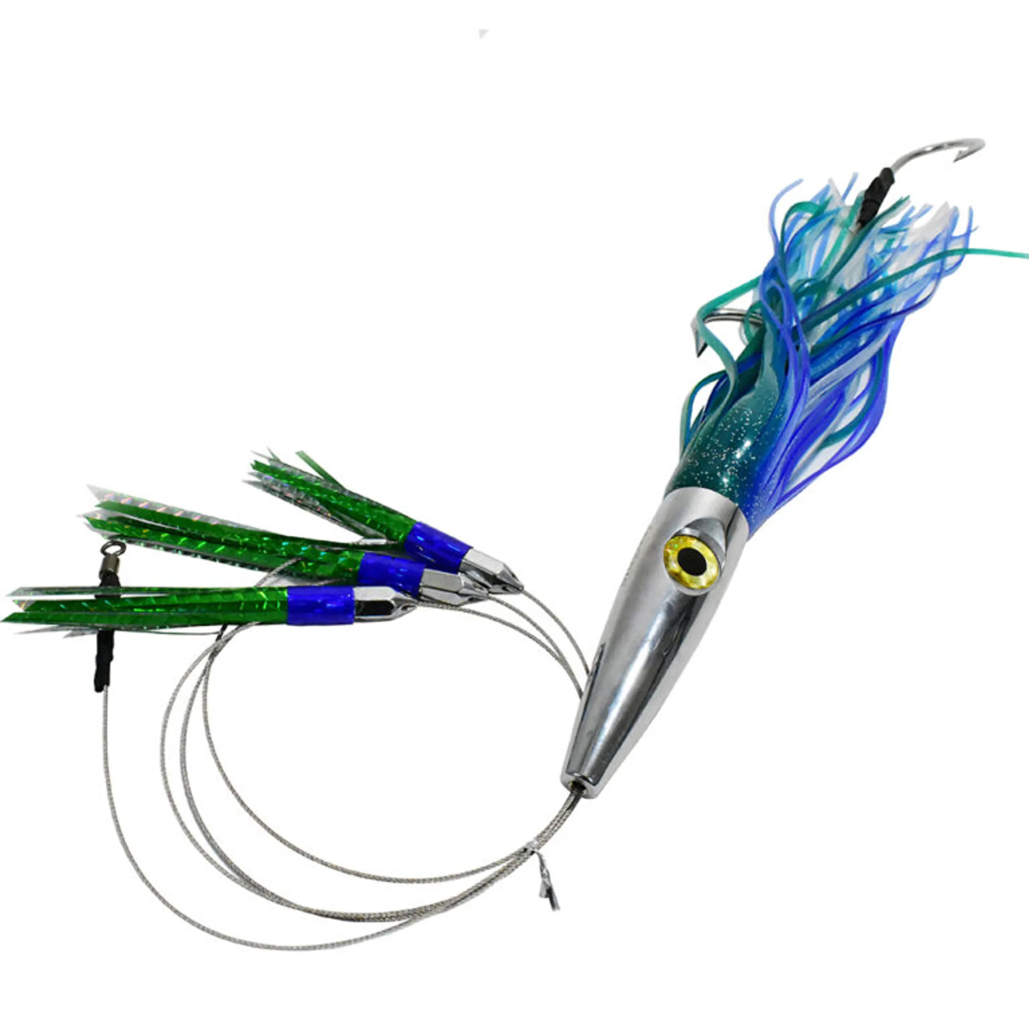 Savage Plomerito daisy chain with three jet teasers and stainless steel Plomero head