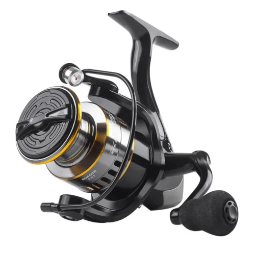 Spinning reel HE series on white background