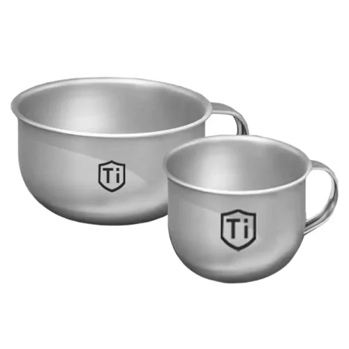 Titanium Camping Mug with Handle, 80 or 220 ml