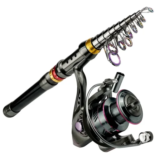 Fishing Rod and Reel Combo, Telescopic Carbon Fiber