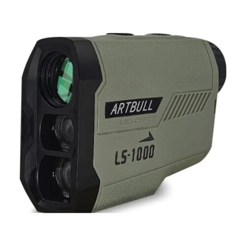 Golf laser rangefinder with flag-lock, green ARTBULL LS-1000 body on white background