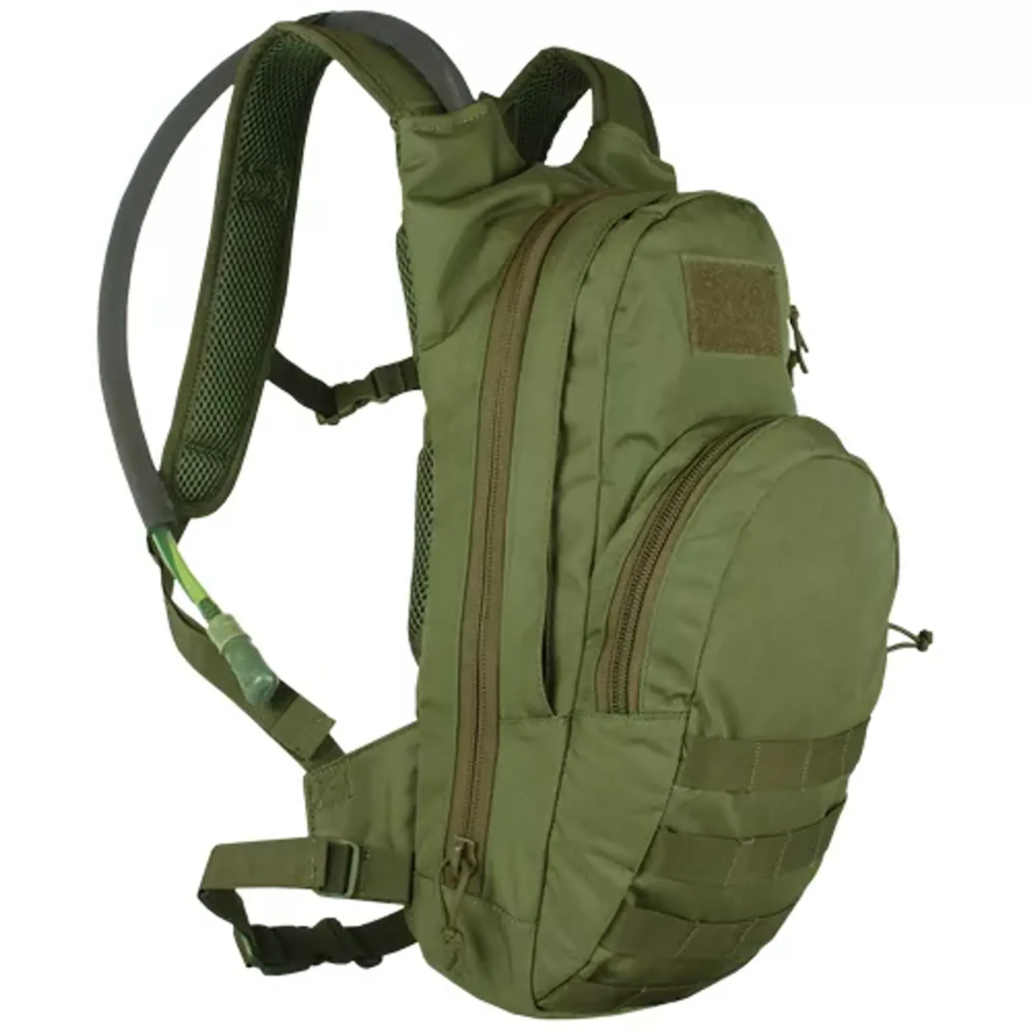 Fox Outdoor compact modular hydration backpack with modular front panel and padded straps