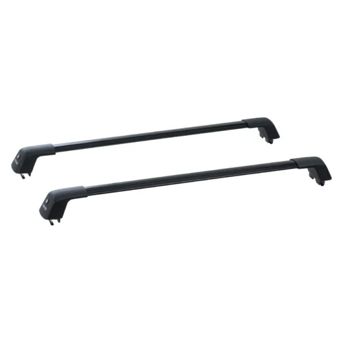 Pair of black aluminum roof rack cross bars