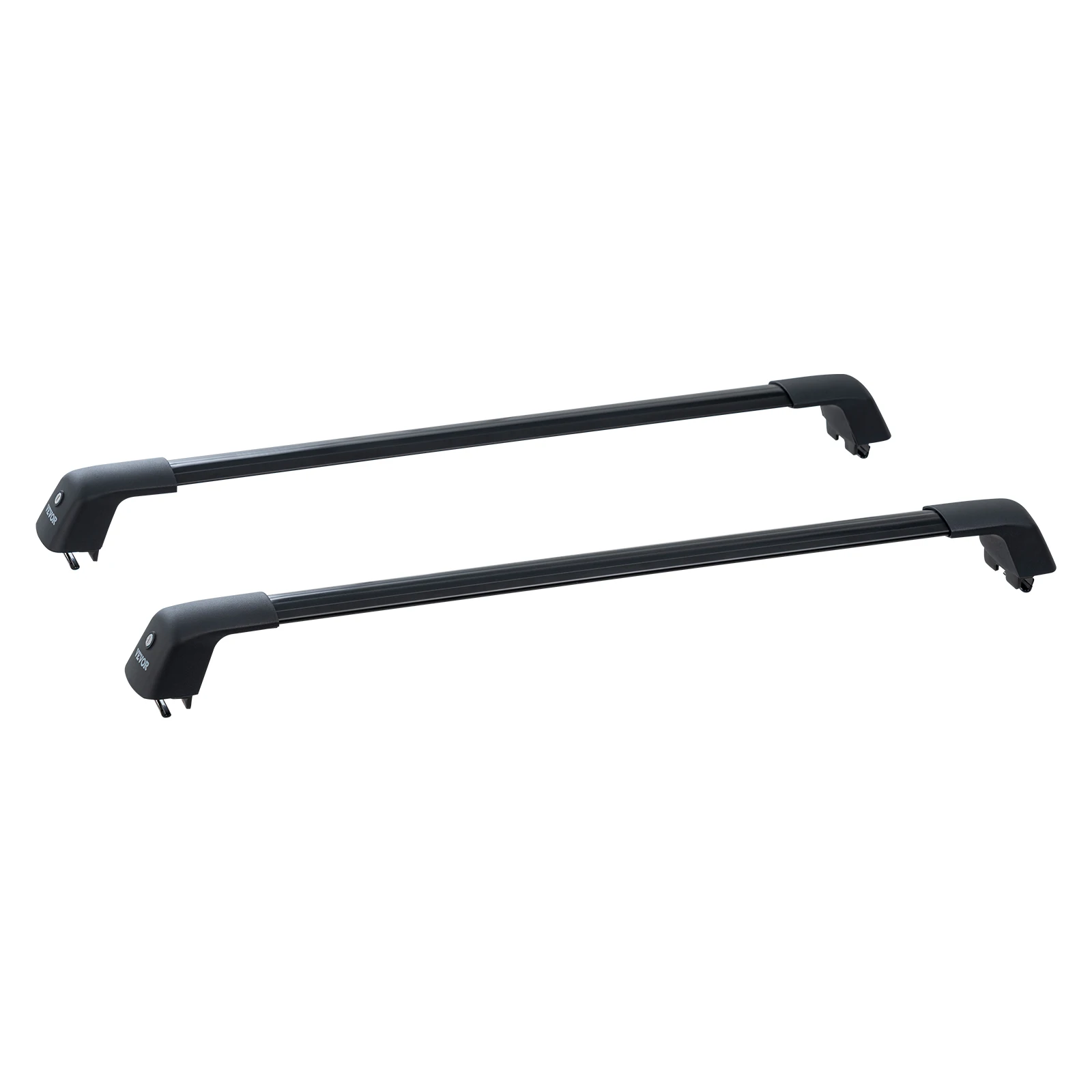 Pair of black aluminum roof rack cross bars