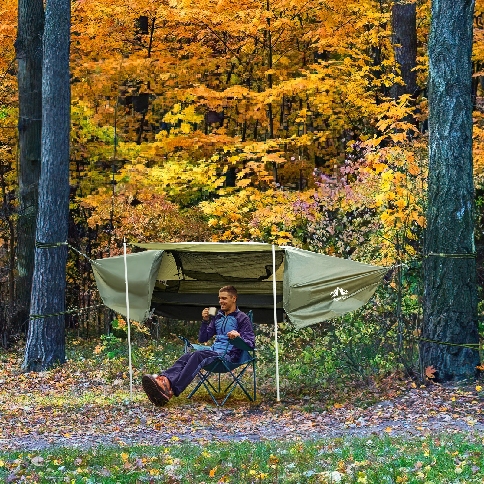 Night Cat Lay Flat Hammock - Image 6