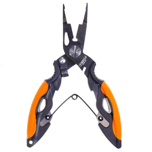 SAMOLLA multi-tool fishing pliers with split ring plier tip and braided line cutter